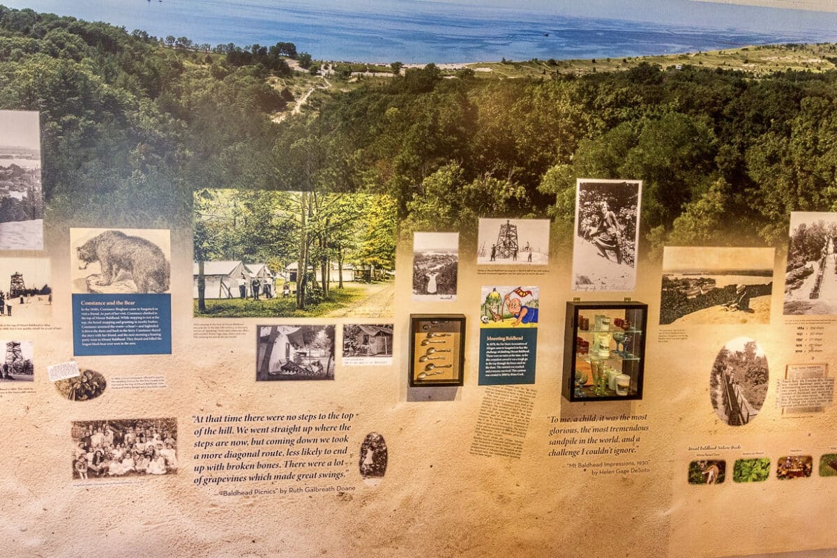 Wall of images at the Lure of Mount Baldhead exhibit