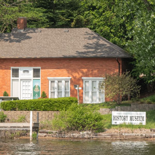 The Saugatuck-Douglas History Museum, as seen from the Kalamazoo River