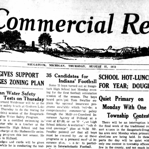 The front page of the Commercial Record