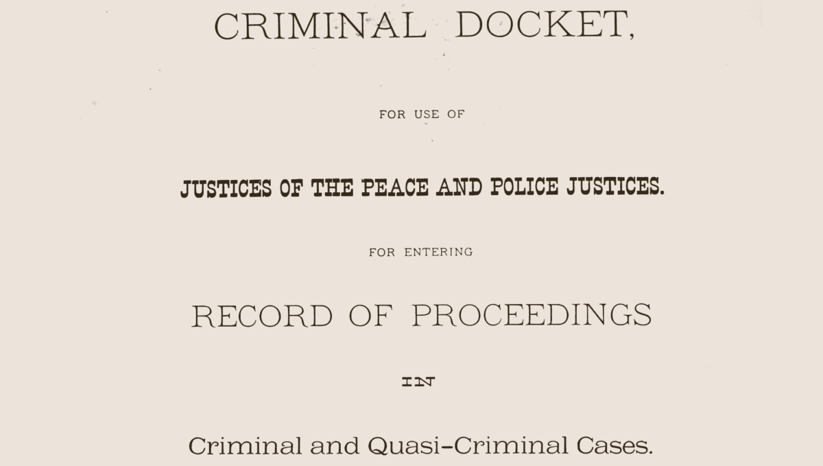 Criminal Docket cover