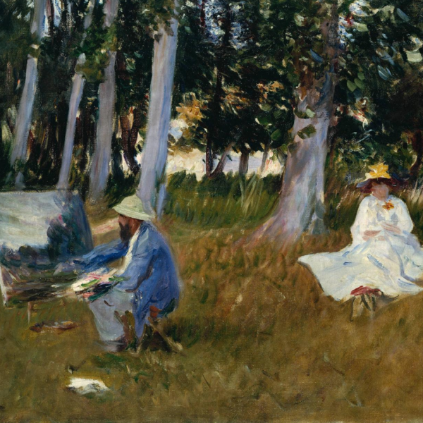"Claude Monet Painting by the Edge of a Wood" by John Singer Sargent