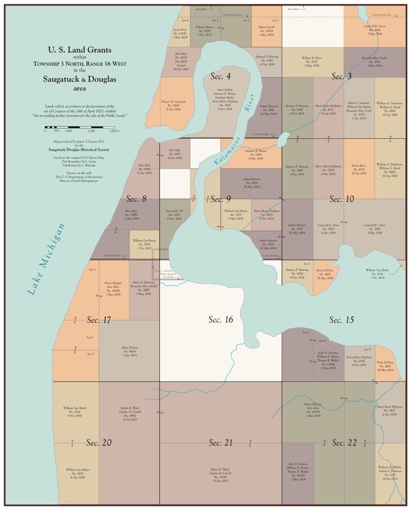 Saugatuck-Douglas land grant overview map